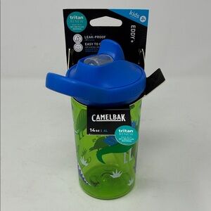 CamelBak Eddy+ Kids Bite Valve Straw Tritan Renew Water Bottle Hip Dinos, 14oz
